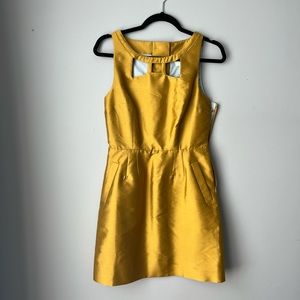 Anthropologie Gold Dress with Pockets and Cutouts